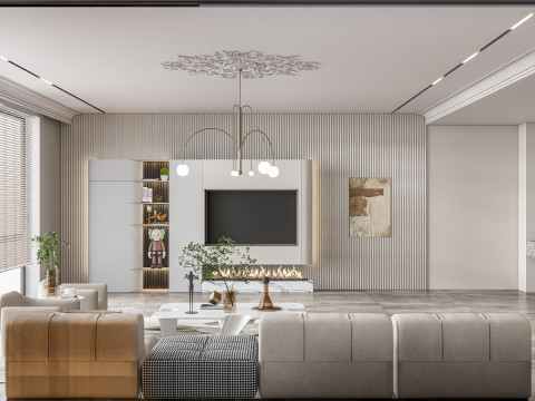 Living room interior scene 17 3D 模型