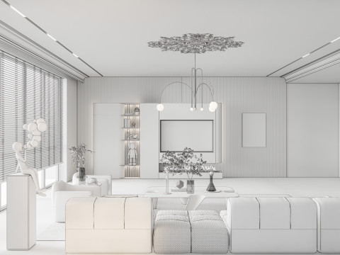 Living room interior scene 17 3D 模型