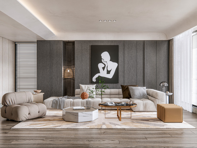 Living room interior scene 18 3D 模型 .c4d .max .obj .3ds .fbx .stl .blend