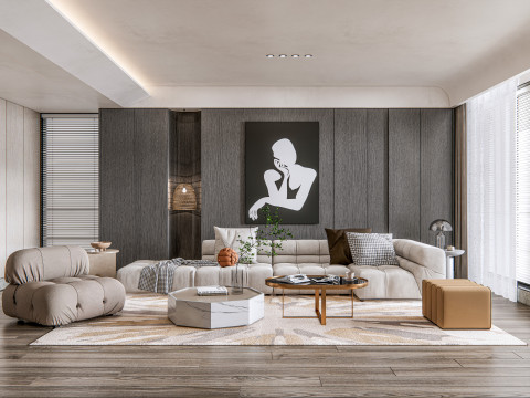 Living room interior scene 18 3Dモデル