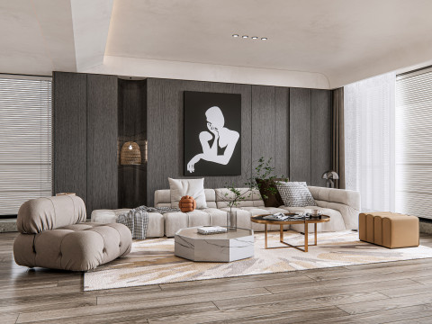Living room interior scene 18 3D 模型