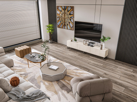 Living room interior scene 18 3D 模型