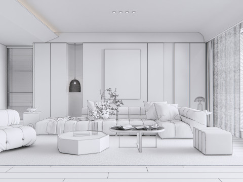 Living room interior scene 18 3D 模型