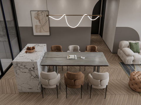 Living room interior scene 19 3D 모델