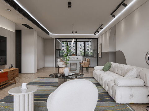 Living room interior scene 19 3D 모델