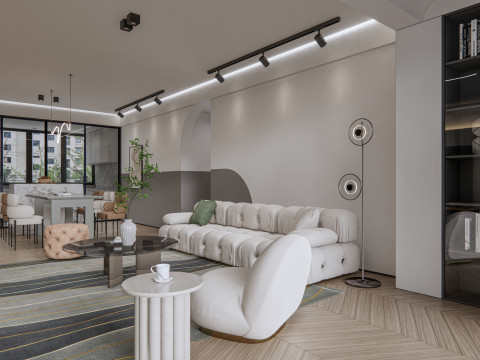 Living room interior scene 19 3D 모델
