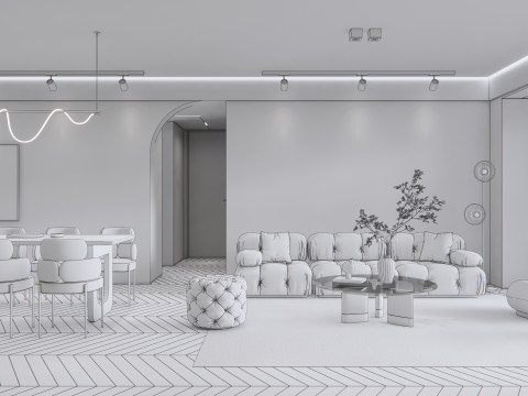 Living room interior scene 19 3D 모델