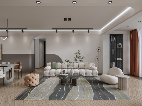 Living room interior scene 19 3D Model