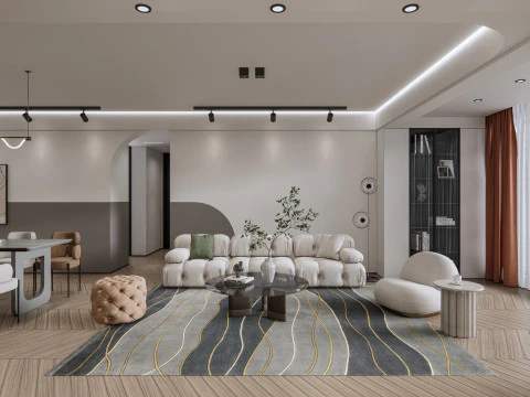 Scena wnętrza salonu 19 Model 3D