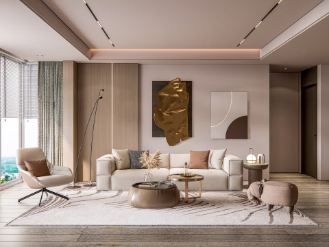 Living room interior scene 20 3D Model