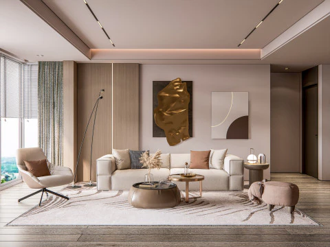 Cena interior da sala de estar 20 Modelo 3D