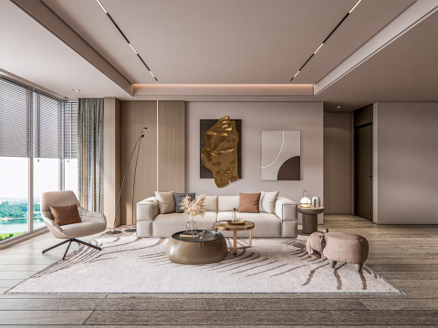 Living room interior scene 20 3D Model