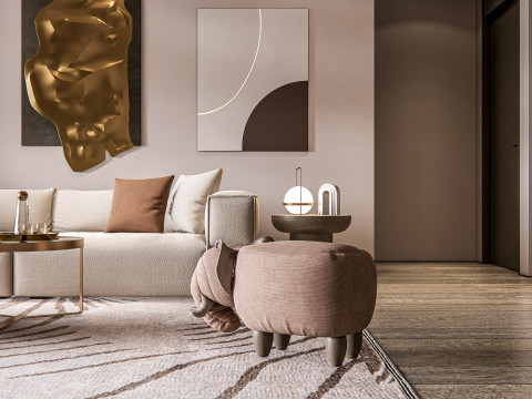 Living room interior scene 20 3D Model