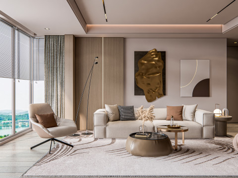 Living room interior scene 20 3D Model