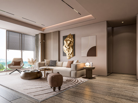 Living room interior scene 20 3D Model