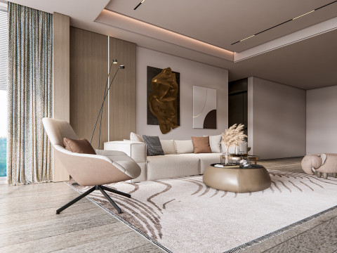 Living room interior scene 20 3D Model