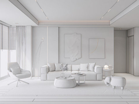 Living room interior scene 20 3D Model