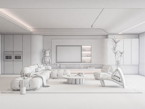 Living room interior scene 21 3D 모델