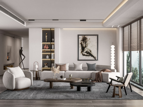 Living room interior scene 22 3Dモデル
