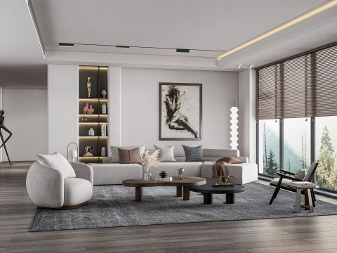 Living room interior scene 22 3D-Modell