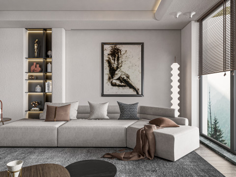 Living room interior scene 22 3D-Modell