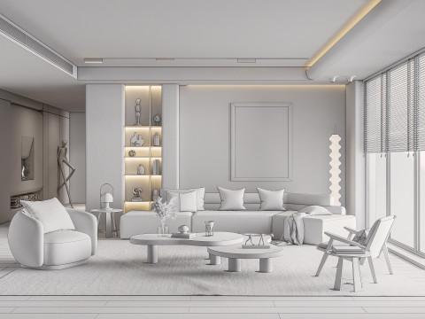 Living room interior scene 22 3D-Modell