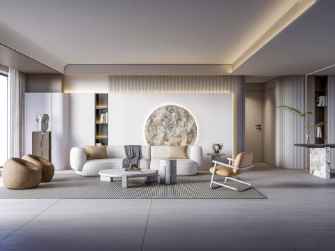 Living room interior scene 23 3D Model
