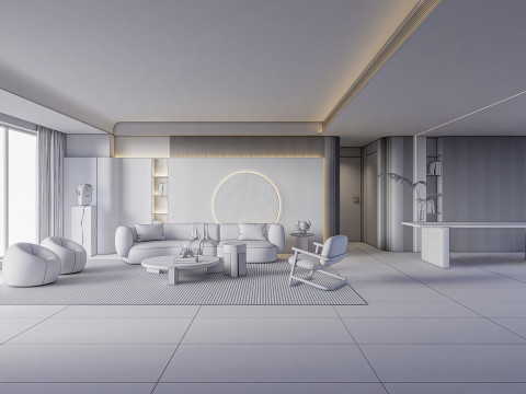 Living room interior scene 23 3D Model