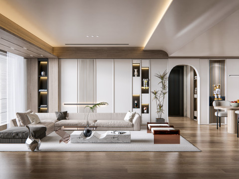 Living room interior scene 24 3D Model