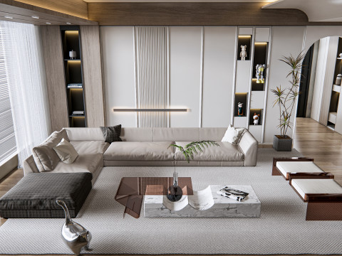 Living room interior scene 24 Model 3D