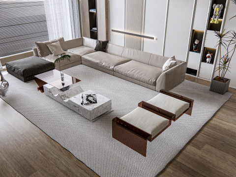 Living room interior scene 24 Model 3D
