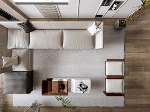 Living room interior scene 24 Model 3D
