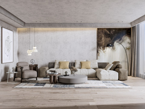 Living room interior scene 25 3Dモデル