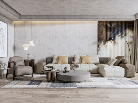 Living room interior scene 25 Modelo 3D
