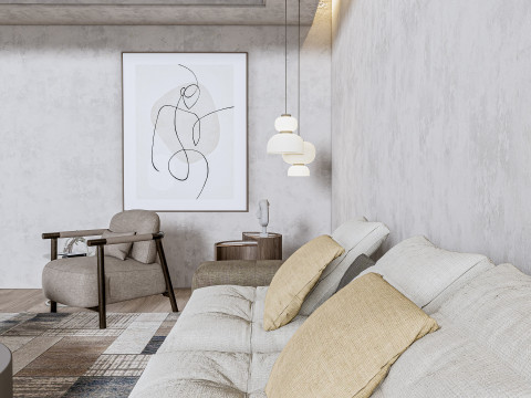 Living room interior scene 25 Modelo 3D