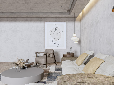 Living room interior scene 25 Modelo 3D