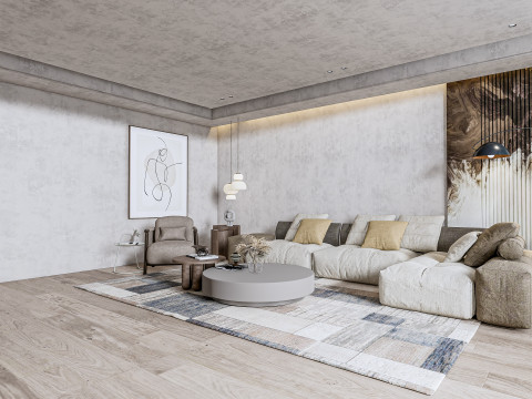 Living room interior scene 25 Modelo 3D