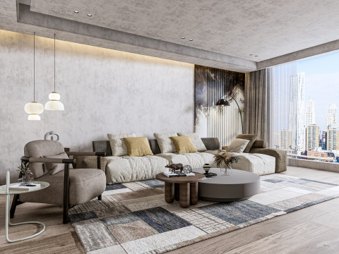 Living room interior scene 25 Modelo 3D