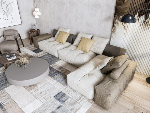 Living room interior scene 25 Modelo 3D