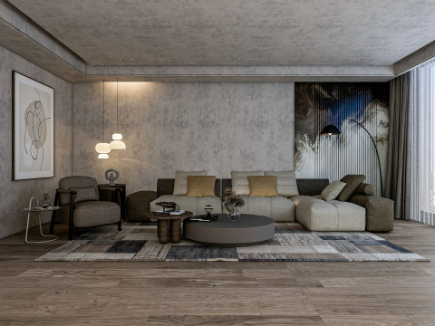 Living room interior scene 25 Modelo 3D
