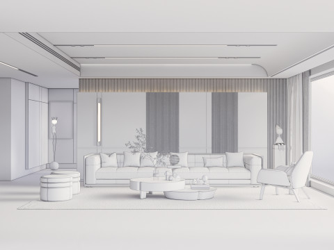 Living room interior scene 26 Modèle 3D