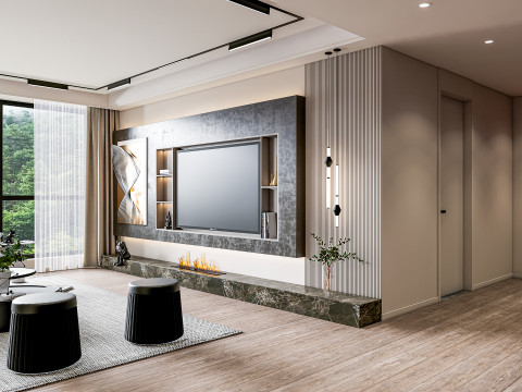 Living room interior scene 27 3D Model