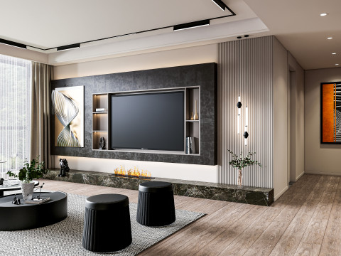 Living room interior scene 27 3D Model