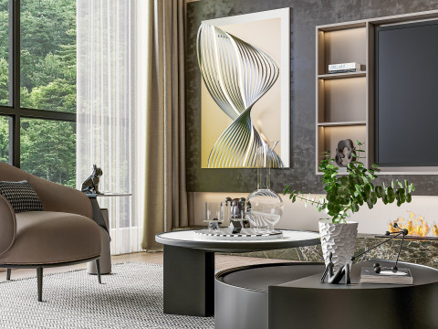 Living room interior scene 27 3D Model
