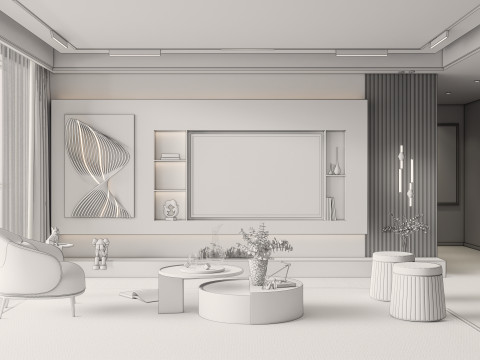 Living room interior scene 27 3D Model