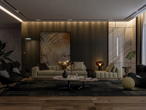 Living room interior scene 29 3Dモデル