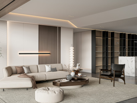 Living room interior scene 30 Modelo 3D