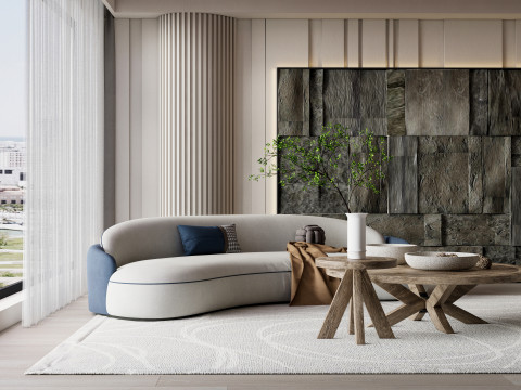Living room interior scene 31 3D Model