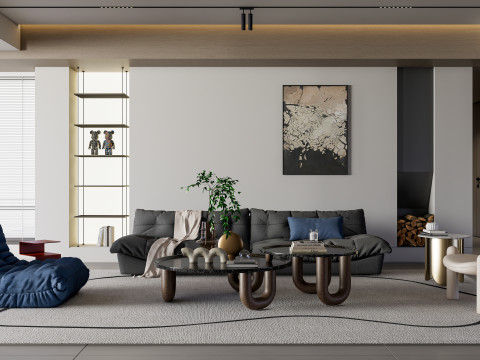 Living room interior scene 34 Model 3D