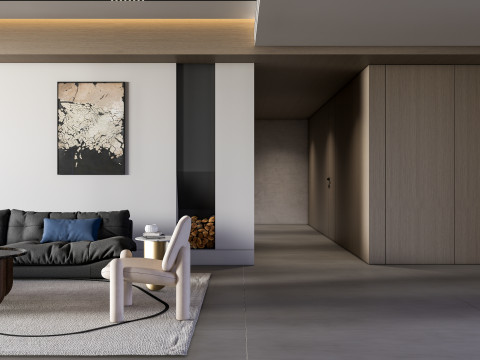 Living room interior scene 34 Model 3D